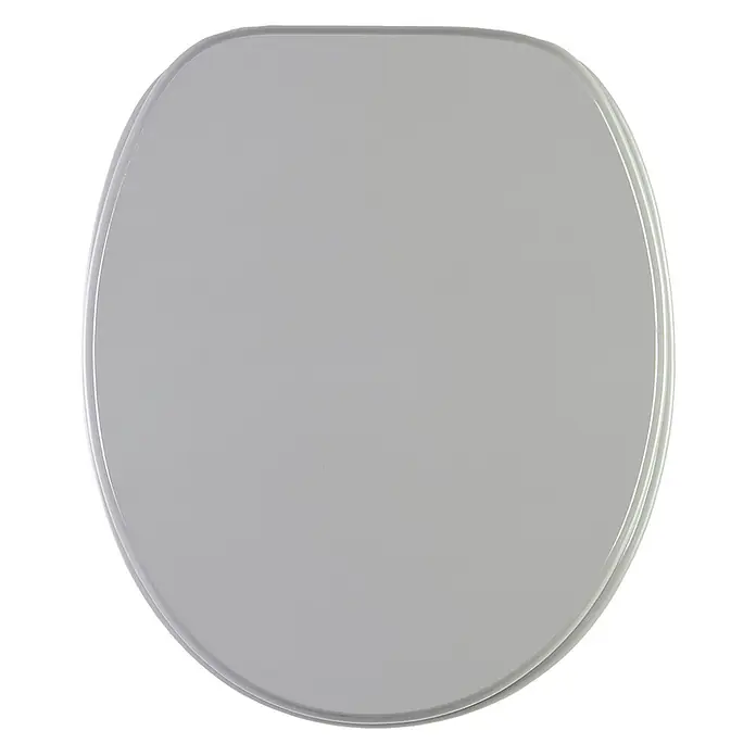 SANILO WC-Sitz Manhattan Grau - MDF, Grau, Ohne Absenkautomatik - Glatter, ovaler, grauer Toilettensitz.