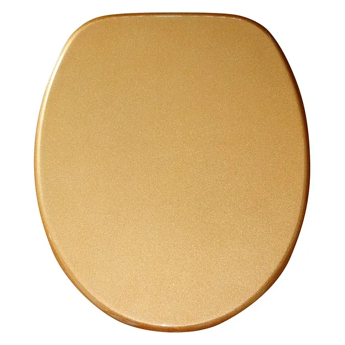 SANILO WC-Sitz Glitzer Gold - MDF, Goldfarben, Ohne Absenkautomatik - Goldfarbener Toilettensitz mit Metallic-Finish.