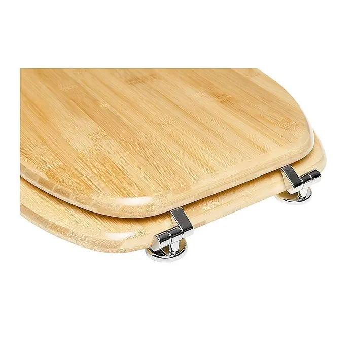 SANILO WC-Sitz Bambus - Holz, Braun, Ohne Absenkautomatik - WC-Sitz aus Bambus mit natürlicher Holzmaserung und Chromscharnieren.