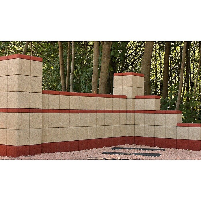 Gartenmauer Ambienta (40 x 20 x 20 cm, Mediterran, Beton)