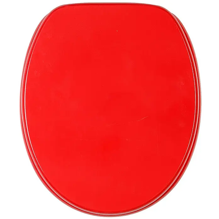 SANILO WC-Sitz Rot - MDF, Rot, Ohne Absenkautomatik - Glänzender roter ovaler Toilettensitz.