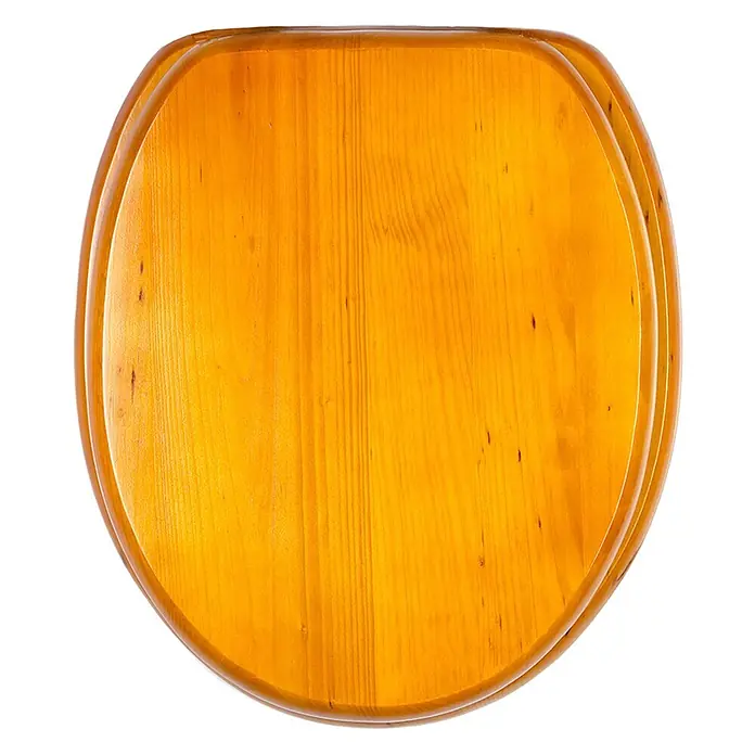 SANILO WC-Sitz Holz - Holz, Braun, Ohne Absenkautomatik - Ovaler Toilettensitzdeckel aus Holz mit heller Naturholzoberfläche.