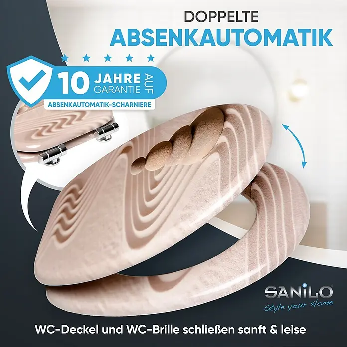 SANILO WC-Sitz Zen mit Absenkautomatik - MDF, Braun, Mit Absenkautomatik - WC-Sitz in Holzoptik mit doppelter Absenkautomatik für sanftes und leises Schließen.