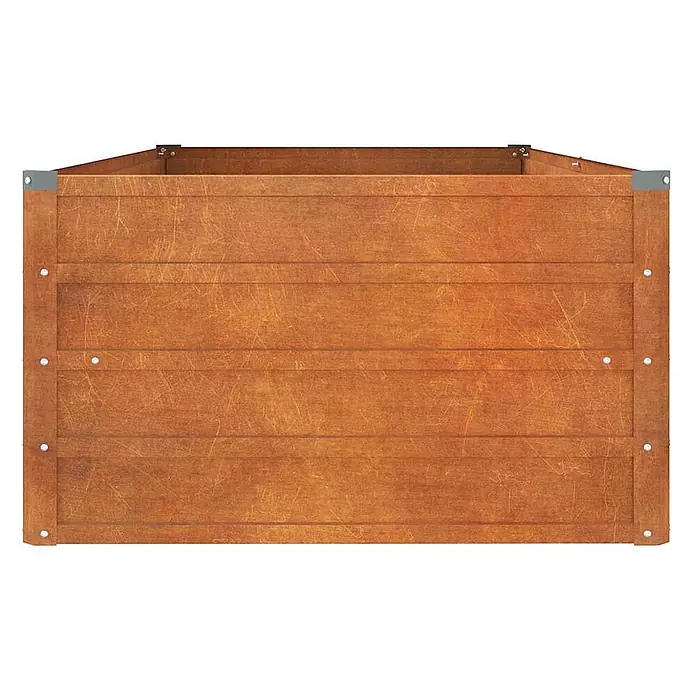 Furnicato Hochbeet - 160 x 80 x 45 cm, Stahl, Braun - Hochbeet aus rötlich-braunem Holz mit Metalleckverbindungen.