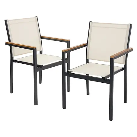 ML-Design  Gartenstuhl-Set 2er Set Gartenstühle mit Armlehnen-Holzoptik