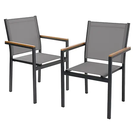 ML-Design  Gartenstuhl-Set 2er Set Gartenstühle mit Armlehnen-Holzoptik
