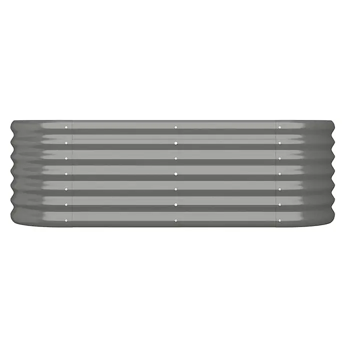 Furnicato Hochbeet - 114 x 114 x 36 cm, Stahl, Grau - Grau gewelltes Hochbeet aus Metall.