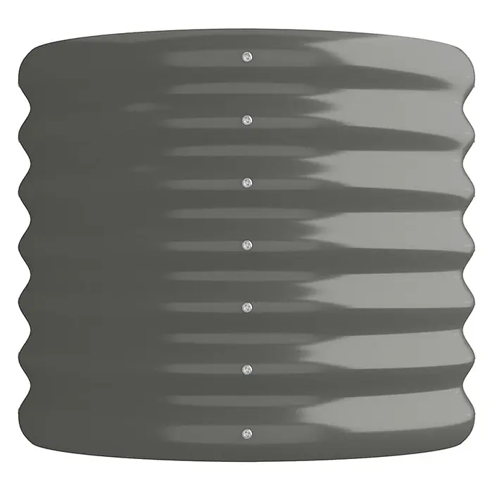 Furnicato Hochbeet - 114 x 114 x 36 cm, Stahl, Grau - Dunkelgrauer, gewellter Metall-Lichtschacht mit vertikalen Befestigungen.