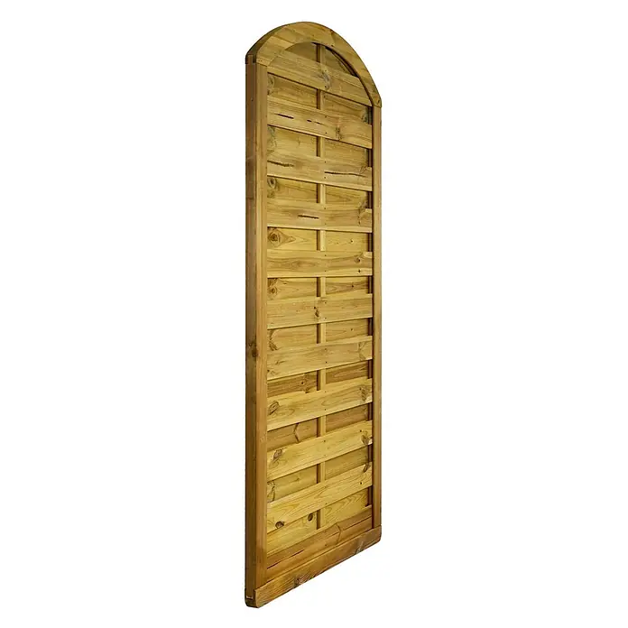 GartenLand Sichtschutzelement VARIO MASSIV - B x H: 90 x 195 cm, Holz, Kiefer KDI Grün - Gekrümmtes Holzzaunfeld mit horizontalen Latten und natürlicher Holzmaserung, ideal für Gartengrenzen.