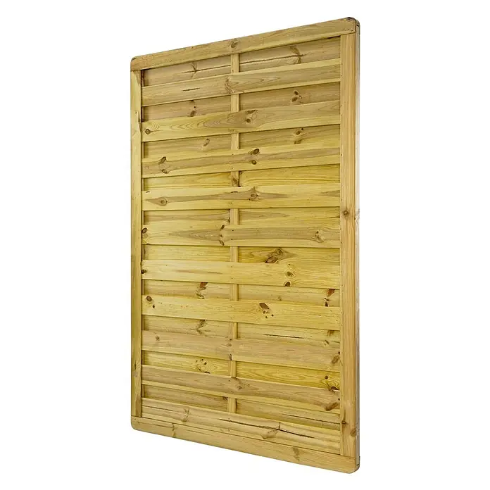 GartenLand Sichtschutzelement VARIO MASSIV - B x H: 120 x 180 cm, Holz, Kiefer KDI Grün - Hellbraunes Holzzaunelement mit Querlatten und stabilem Rahmen, ideal für Gartensichtschutz.