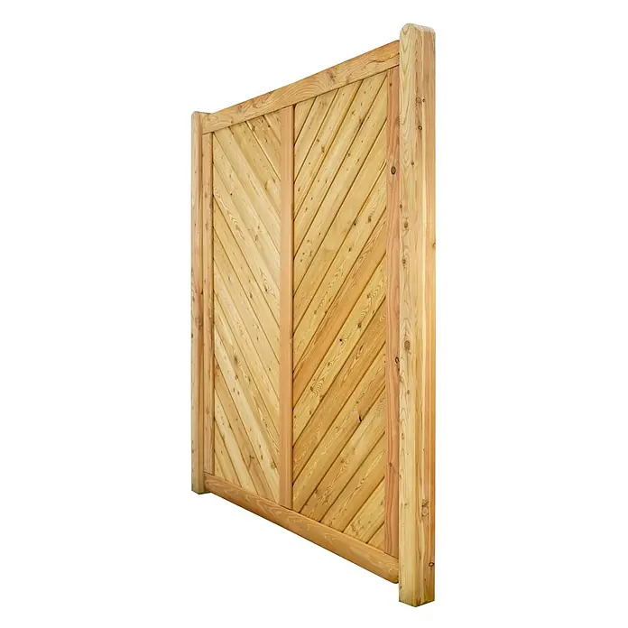GartenLand Sichtschutzelement NIZZA - B x H: 150 x 180 cm, Holz, Lärche - Holzzaunfeld in Naturholzoptik mit Fischgrätmuster und robustem Rahmen.