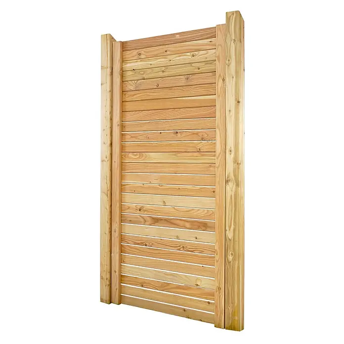 GartenLand Sichtschutzelement SALZBURG DELUXE - B x H: 89 x 180 cm, Holz, Lärche - Heller Sichtschutz aus Holz mit horizontalen Lamellen und stabilen vertikalen Pfosten.