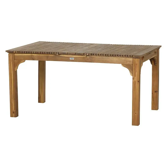 Siena Garden Falun Gartentisch - L x B x H: 150 x 100 x 74 cm, Akazie, Rechteckig, Natur - Holzgartentisch mit Lattenrost-Tischplatte und geraden Beinen, ideal für den Außenbereich. Der Tisch hat ein warmes, natürliches Finish.