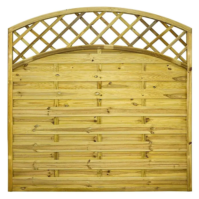 GartenLand Sichtschutzelement VARIO - B x H: 180 x 180 cm, Holz, Kiefer KDI Grün - Holz-Gartenzaun mit gewölbtem Spalieraufsatz.