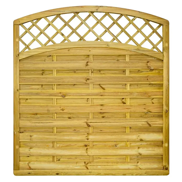 GartenLand Sichtschutzelement VARIO MASSIV - B x H: 180 x 195 cm, Holz, Kiefer KDI Grün - Holz-Gartenzaun mit gewölbtem Spalieraufsatz.