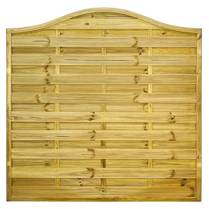 GartenLand Sichtschutzelement VARIO - B x H: 180 x 180 cm, Holz, Kiefer KDI Grün - Gartenzaunpaneel aus Holz mit gewölbtem oberen Rand, geflochtene horizontale und vertikale Latten.