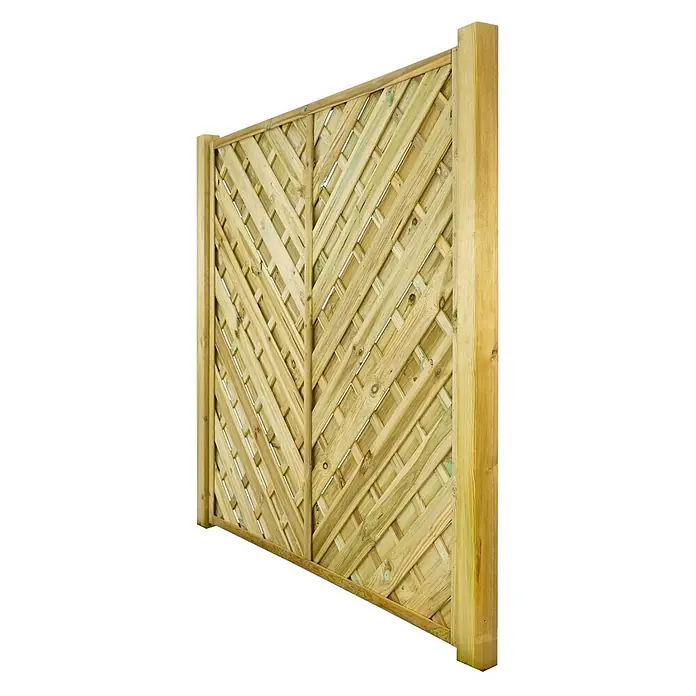 GartenLand Sichtschutzelement VARIO - B x H: 180 x 180 cm, Holz, Kiefer KDI Grün - Kesseldruckimprägniertes Holzspalier mit diagonalem Gittermuster.