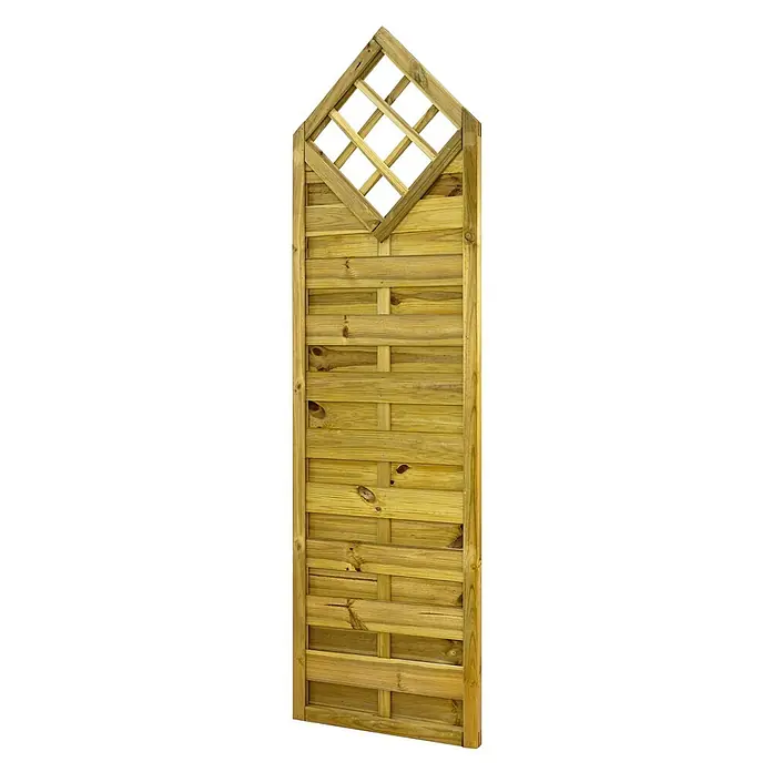 GartenLand Sichtschutzelement VARIO - B x H: 60 x 210 cm, Holz, Kiefer KDI Grün - Gartenzaun-Paneel aus behandeltem Holz mit horizontalen Latten und dekorativem Rauten-Rankgitter oben.