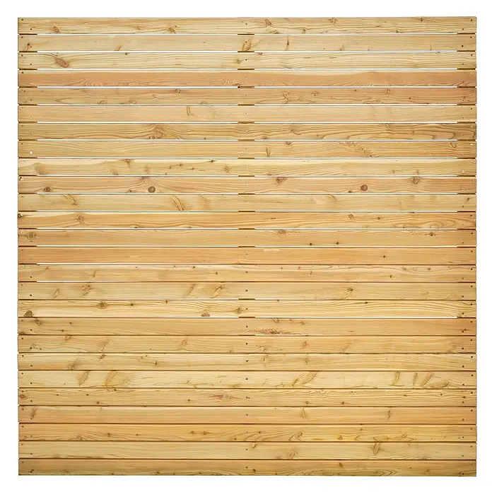 GartenLand Sichtschutzelement SALZBURG DELUXE - B x H: 179 x 180 cm, Holz, Lärche - Hellbraunes Holzzaunfeld mit horizontalen Latten.
