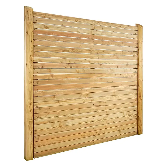 GartenLand Sichtschutzelement SALZBURG DELUXE - B x H: 179 x 180 cm, Holz, Lärche - Sichtschutzzaun aus Naturholz mit horizontalen Latten und zwei stabilen Holzpfosten.