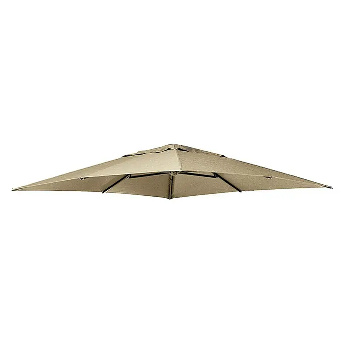 Sun Garden Schirmbezug - Beige, 320 x 320 cm - Nahaufnahme des oberen Teils eines beigen Sonnenschirms. Ideal für den Garten oder die Terrasse.