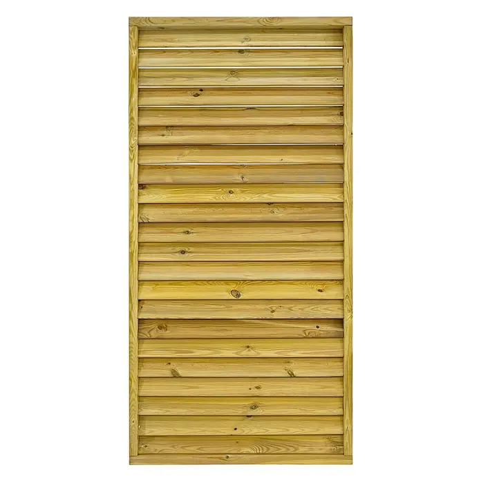 GartenLand Sichtschutzelement LINZ - B x H: 90 x 180 cm, Holz, Fichte KDI Grün - Helle Holz-Gartenzaunplatte mit horizontalen Lamellen für Sichtschutz.