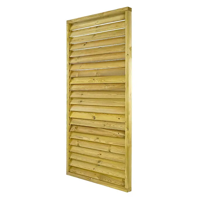 GartenLand Sichtschutzelement LINZ - B x H: 90 x 180 cm, Holz, Fichte KDI Grün - Heller Sichtschutzzaun aus Holz mit schrägen Lamellen, für Privatsphäre oder Dekoration.