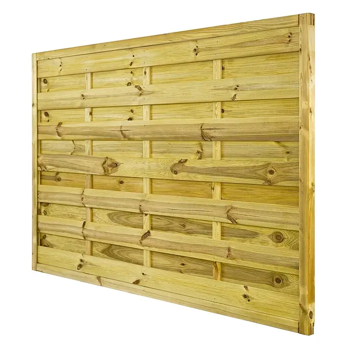 GartenLand Sichtschutzelement VARIO - B x H: 180 x 120 cm, Holz, Kiefer KDI Grün - Imprägniertes Holzzaunelement mit horizontal und vertikal geflochtenen Lamellen, mit natürlicher Holzmaserung und Ästen.
