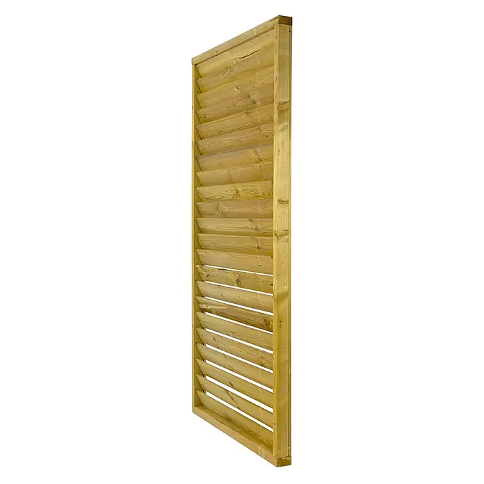 GartenLand Sichtschutzelement LINZ - B x H: 90 x 180 cm, Holz, Fichte KDI Grün - Helles Holzzaunelement mit schrägen Querlamellen, ideal als Sichtschutz oder zur Abschirmung.