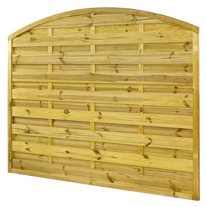 GartenLand Sichtschutzelement VARIO - B x H: 180 x 150 cm, Holz, Kiefer KDI Grün - Gartenzaun aus Holz mit Bogen und geflochtenen Querlatten.