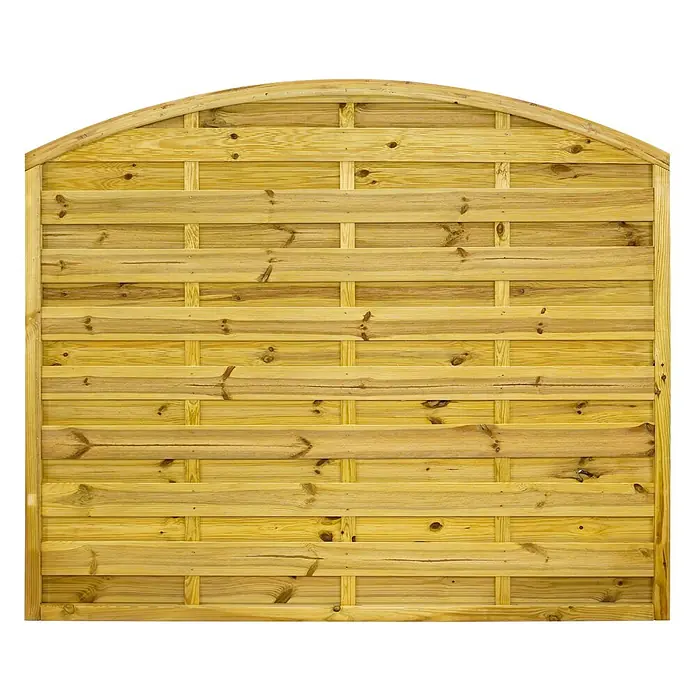 GartenLand Sichtschutzelement VARIO - B x H: 180 x 150 cm, Holz, Kiefer KDI Grün - Hölzerne Gartenzaunplatte mit gewölbter Oberseite, horizontalen und vertikalen geflochtenen Latten in natürlicher Holzoptik.