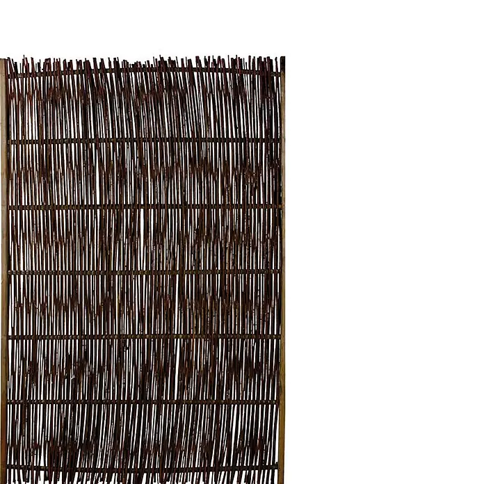 GartenLand Sichtschutzelement Sylt - B x H: 120 x 180 cm, Holz, Braun - Dunkelbrauner, geflochtener Weidenzaun für den Garten.