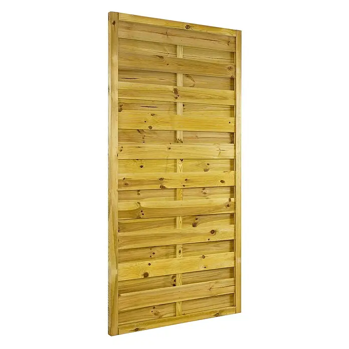 GartenLand Sichtschutzelement VARIO - B x H: 90 x 180 cm, Holz, Kiefer KDI Grün - Hellbraunes, druckimprägniertes Holzzaunfeld mit horizontalen Latten.