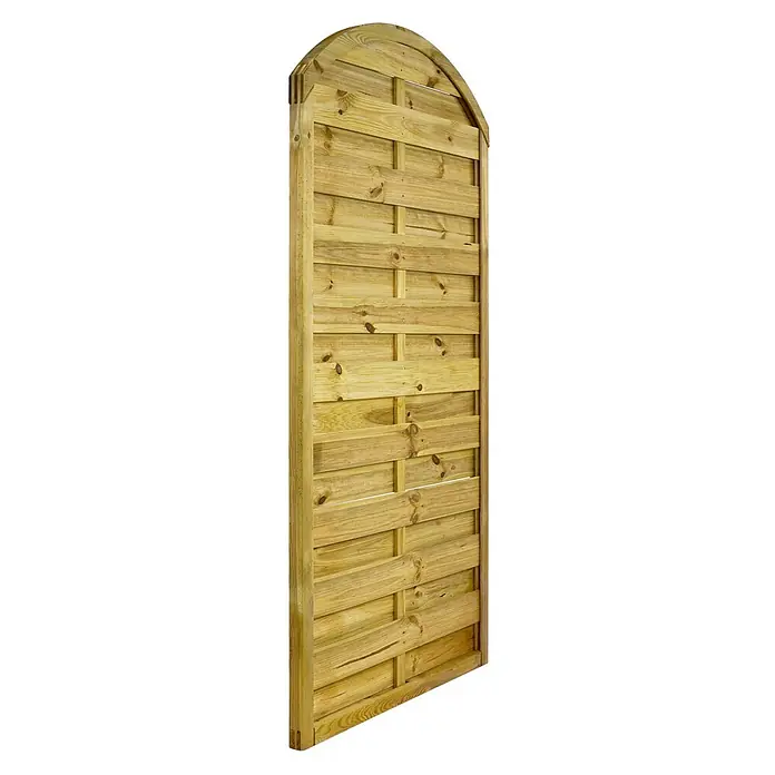 GartenLand Sichtschutzelement VARIO - B x H: 90 x 180 cm, Holz, Kiefer KDI Grün - Gartenzaunpaneel aus Holz mit Bogenoberteil, horizontalen Latten und natürlicher Holzoptik.