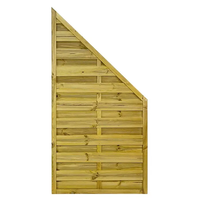 GartenLand Sichtschutzelement VARIO - B x H: 90 x 180 cm, Holz, Kiefer KDI Grün - Schräges Holzzaunfeld mit verflochtenen Querlatten, helle imprägnierte Holzoberfläche.