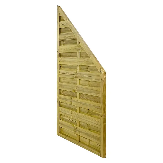 GartenLand Sichtschutzelement VARIO - B x H: 90 x 180 cm, Holz, Kiefer KDI Grün - Kesseldruckimprägniertes Holzzaunelement mit verwobenem Lattenmuster und schräger Oberkante.