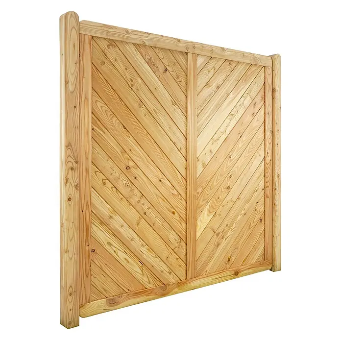 GartenLand Sichtschutzelement NIZZA - B x H: 180 x 150 cm, Holz, Lärche - Heller Holzzaun als Sichtschutz mit Fischgrätmuster aus diagonalen Latten und robustem Rahmen.