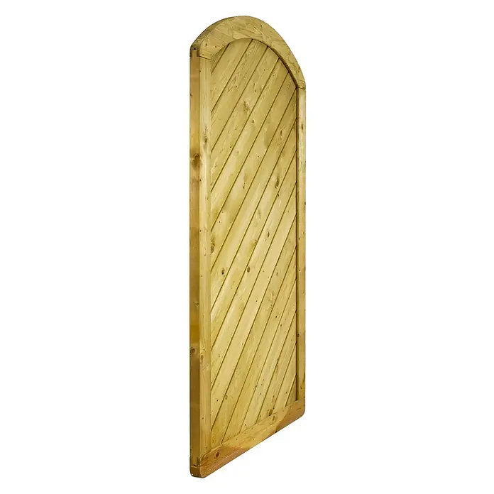 GartenLand Sichtschutzelement INNSBRUCK MASSIV - B x H: 100 x 180 cm, Holz, Fichte KDI Grün - Gewölbtes Holztor mit diagonalen Latten.