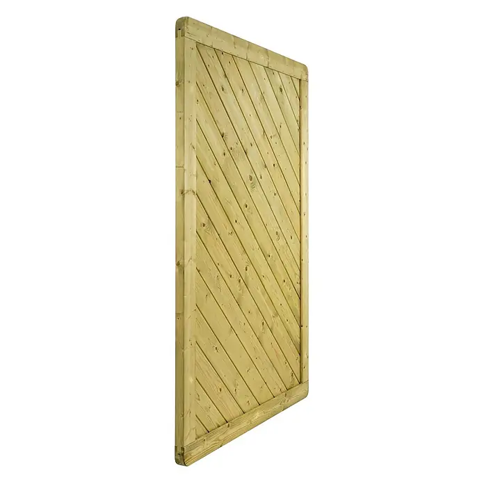 GartenLand Sichtschutzelement INNSBRUCK MASSIV - B x H: 120 x 180 cm, Holz, Fichte KDI Grün - Druckimprägniertes Holzzaunfeld mit diagonalen Latten.