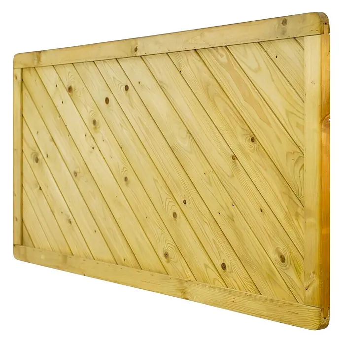 GartenLand Sichtschutzelement INNSBRUCK - B x H: 180 x 90 cm, Holz, Fichte KDI Grün - Helles Holzpaneel mit diagonalen Lamellen, von einem stabilen Rahmen eingefasst. Ideal für Gartenzäune oder Toreinfüllungen.