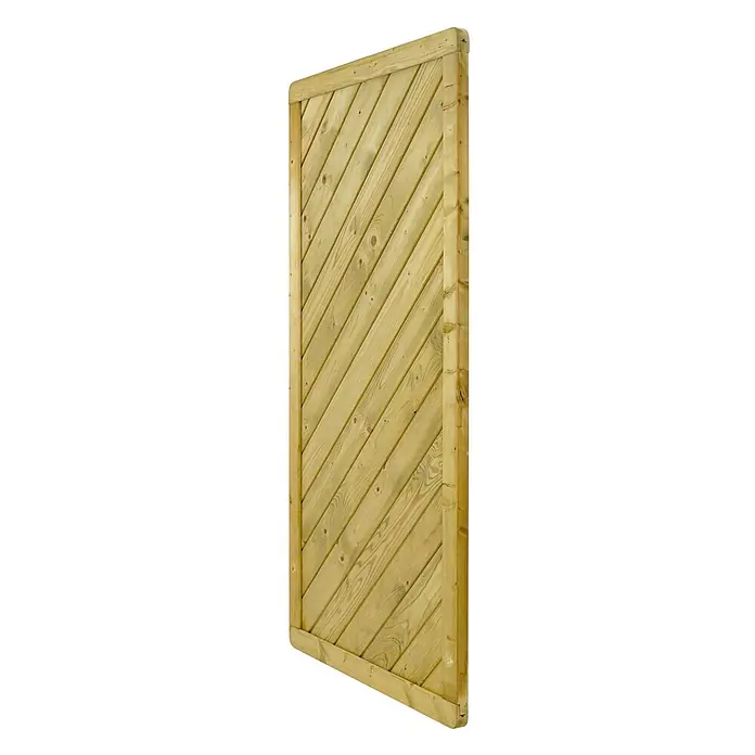 GartenLand Sichtschutzelement INNSBRUCK - B x H: 90 x 180 cm, Holz, Fichte KDI Grün - Imprägniertes Holzzaunfeld mit diagonalen Lamellen.