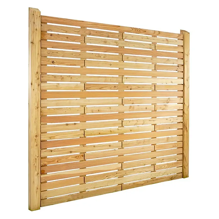 GartenLand Sichtschutzelement SALZBURG DESIGN - B x H: 179 x 179 cm, Holz, Lärche - Sichtschutzelement aus Holz mit horizontalen Lamellen und stabilen Seitenpfosten.