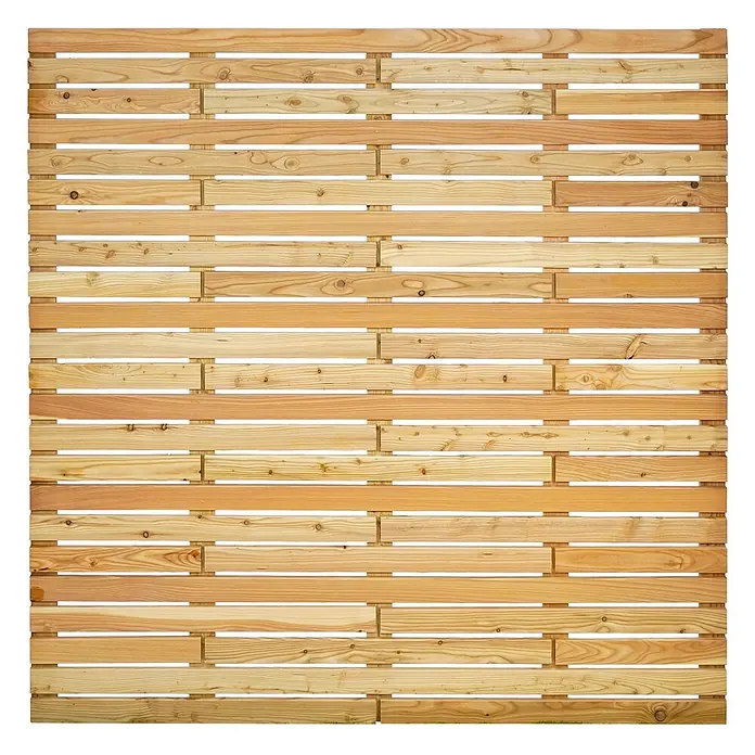 GartenLand Sichtschutzelement SALZBURG DESIGN - B x H: 179 x 179 cm, Holz, Lärche - Lamellenzaun aus Holz mit horizontalen Latten in verschiedenen Naturholztönen.