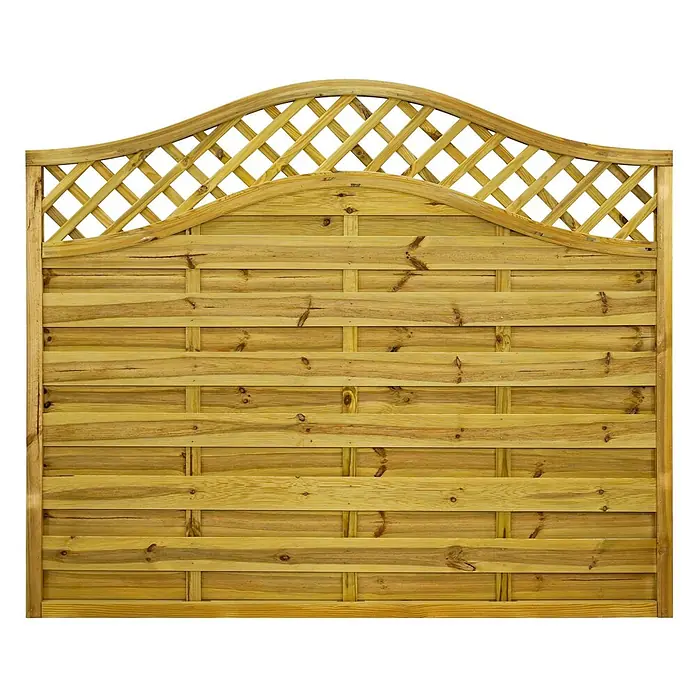 GartenLand Sichtschutzelement VARIO - B x H: 180 x 150 cm, Holz, Kiefer KDI Grün - Gartenzaun aus Holz mit geschwungener, dekorativer Rankhilfe.