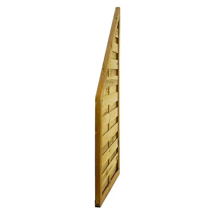 GartenLand Sichtschutzelement VARIO MASSIV - B x H: 90 x 180 cm, Holz, Kiefer KDI Grün - Schräges helles Holzzaunelement mit diagonalem Oberrahmen für den Garten.