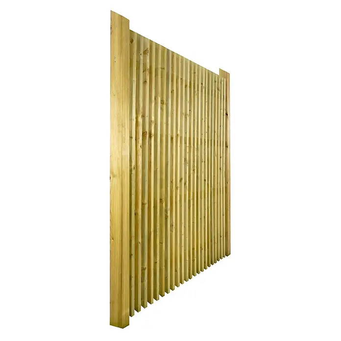 GartenLand Sichtschutzelement BERGAMO - B x H: 180 x 180 cm, Holz, Fichte KDI Grün - Behandelte Holz-Zaunplatte mit vertikalen Latten.