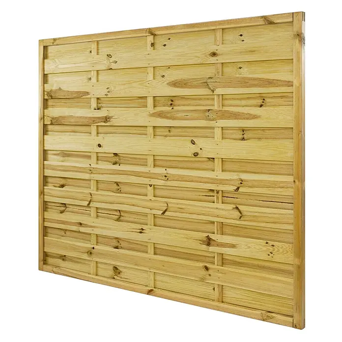 GartenLand Sichtschutzelement VARIO - B x H: 180 x 150 cm, Holz, Kiefer KDI Grün - Heller Holzzaun mit geflochtenen Querlatten, ideal als Sichtschutz.