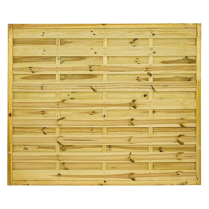 GartenLand Sichtschutzelement VARIO - B x H: 180 x 150 cm, Holz, Kiefer KDI Grün - Heller Holzzaun mit geflochtenen horizontalen Lamellen, ideal für Garten-Sichtschutz.