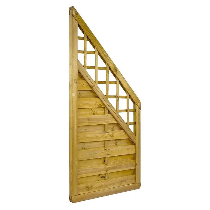 GartenLand Sichtschutzelement VARIO MASSIV - B x H: 90 x 180 cm, Holz, Kiefer KDI Grün - Abgestuftes Holzzaunfeld mit massivem Sockel und dekorativem Spalieraufsatz.
