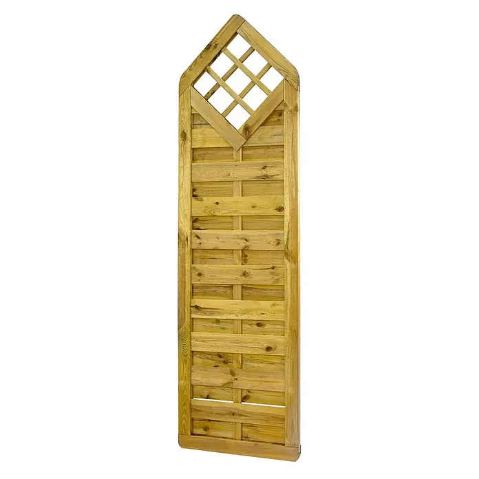 GartenLand Sichtschutzelement VARIO MASSIV - B x H: 60 x 210 cm, Holz, Kiefer KDI Grün - Hölzernes Gartenrankgitter mit gewölbtem Spalieraufsatz und horizontaler Lattenkonstruktion.